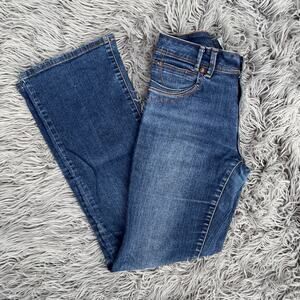 YesYes Regular Rise Bootcut Denim Jeans Gold Stitching Women UK 10 EU 38